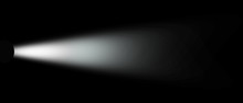 Light Effect Spotlight. Spotlight Black And White Lighting. Light Effects. Isolated On Black Background. 3d Illustration