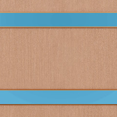 Poster - 3d rendering of  wooden board with blue metal stripes