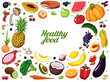 Vector hand drawn fruits and vegetables background
