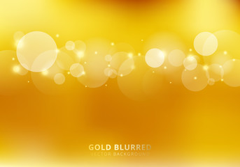 Wall Mural - abstract gold blurred background with circles bokeh and sparkle. luxury style.