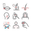 Dermatology. Line icons set. Vector signs for web graphics.