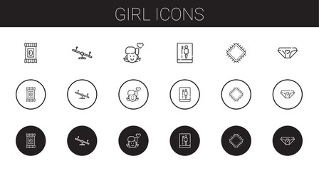 Sticker - girl icons set