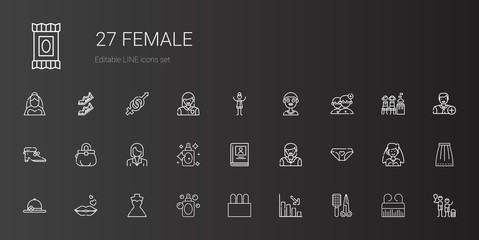 Sticker - female icons set