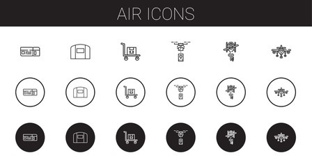 Canvas Print - air icons set