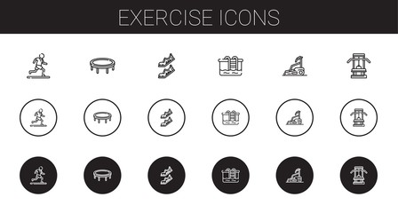 Sticker - exercise icons set