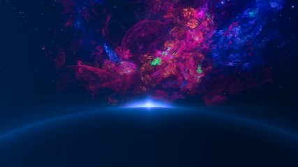 Wall Mural - black holes. fly through galaxy. space background - space nebula