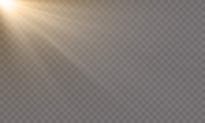 Wall Mural - white glowing light explode on transparent background. abstract sun ray or beam shine with blur back