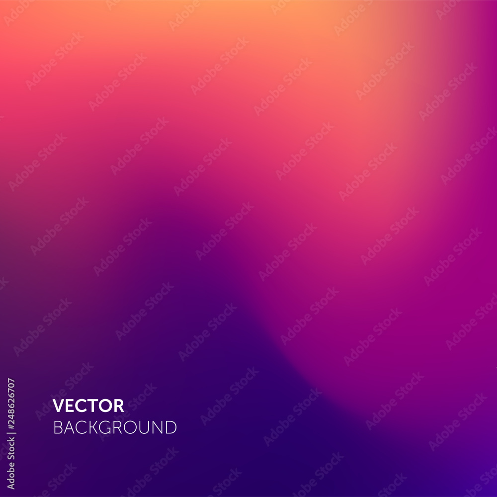 Abstract blurred gradient mesh color background. Smooth soft vector color blend gradient trendy purple background - obrazy, fototapety, plakaty 