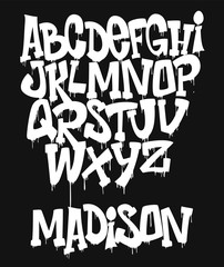 Wall Mural - Marker Graffiti Font handwritten Typography vector illustration