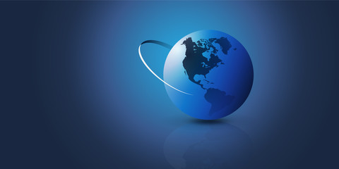 Poster - Earth Globe Design - Global Business, Technology, Globalisation Concept, Vector Design Template 