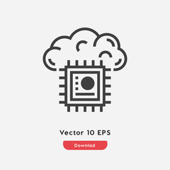Poster - cpu icon vector