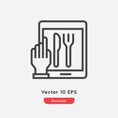 Poster - online buy food icon vector