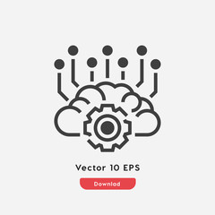 Aufkleber - Cloud settings icon vector