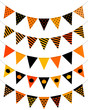 © Jan Engel - 5 Wimpelketten Halloween Nahtlos Orange/Schwarz Mix
