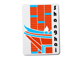 Wall Mural - Shanghai (China) souvenir refrigerator magnet isolated on white background