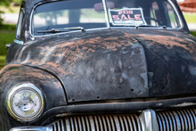Old And Worn Beat Up Car From The Forties For Sale