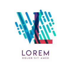 Fototapete - VL logo with the theme of galaxy speed and style that is suitable for creative and business industries. ,  Letter Logo design for all webpage media and mobile, simple, modern and colorful.