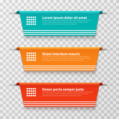 Poster - infographic banners, vector color labels isolated on transparent background. illustration of label b