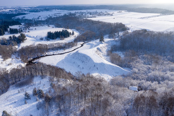 Wall Mural - Aerial view of river