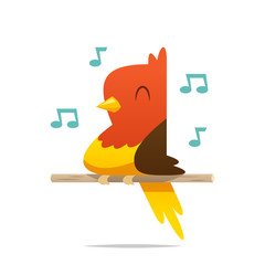 Poster - Cartoon happy bird vector isolated illustration