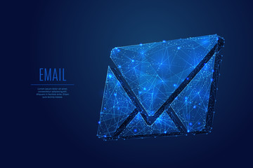 Poster - email low poly blue