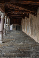 Wall Mural - Palazzo della Regione, Bergamo, Italy. Loggiata staircase (1457), access to the first floor, which also leads to the upper rooms of the Palazzo dei Giuristi.