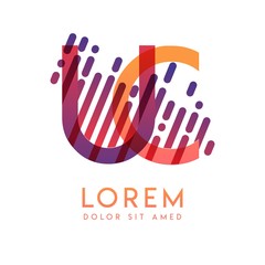 Fototapete - UC logo with the theme of galaxy speed and style that is suitable for creative and business industries. CU Letter Logo design for all webpage media and mobile, simple, modern and colorful.