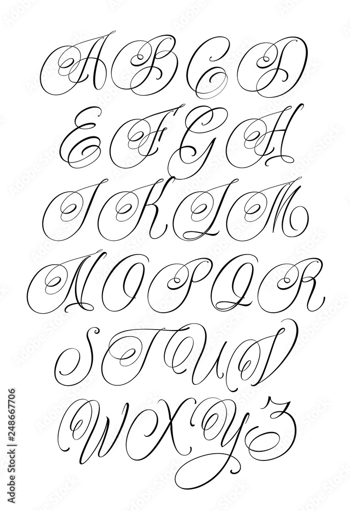 Updated handwritten chicano Script font. Hand drawn popular tattoo 