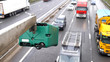 © Jevanto Protography - winter day view average speed traffic camera under falling snow over UK Motorway