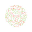 © ONYXprj - Gamification background. Gamification business concept achievement rules for work competitive challenge vector symbols in circle shape. Illustration prize gaming and competition gamification challenge