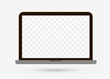 © bestforbest - Laptop PC Computer with transparent screen isolated on white background. Notebook with empty screen for your picture.