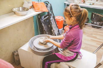 Wall Mural - Learning New Skill At Pottery Workshop