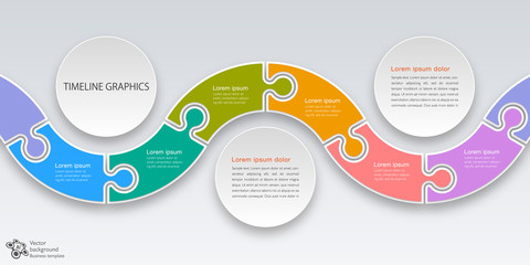 Wall Mural - workflow, timeline, process chart, vector graphics