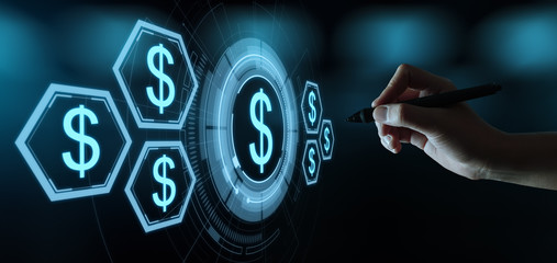 Wall Mural - Dollar Currency Business Banking Finance Technology Concept