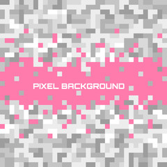 Aufkleber - pink mosaic background with grey pixels equalizer