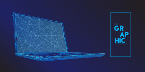 laptop computer composed of polygons