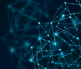 Poster - Technological background, Internet concept of global business. Internet connection, abstract of science and technology graphic design