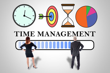 Wall Mural - Time management concept watched by business people