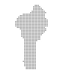 Poster - Benin pixel map. Vector illustration.