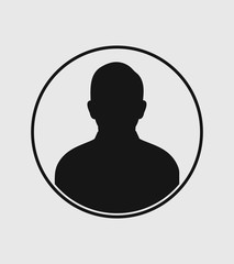 Fototapete - Man profile Icon with circle shape on gray Background