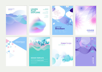 Wall Mural - set of brochure, annual report and cover design templates for beauty, spa, wellness, natural product
