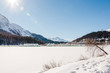 St. Moritz, St. Moritzersee, Oberengadin, Alpen, Corvatsch, Winter, Wintersport, Graubünden, Schweiz