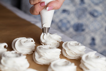 The process of making marshmallow.