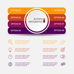 Poster - Vector business template for presentation. Business concept with 8 options, parts, steps or processes.