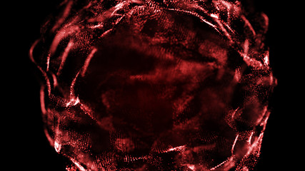 Poster - Futuristic sphere of dots. Abstract particles background with sphere.Globalization interface. Sense of science and technology abstract graphics. 3D rendering.