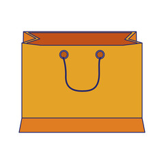 Sticker - shopping bag cartoon symbol blue lines