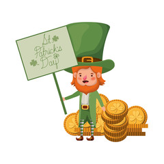 Poster - st patricks day label with leprechaun character