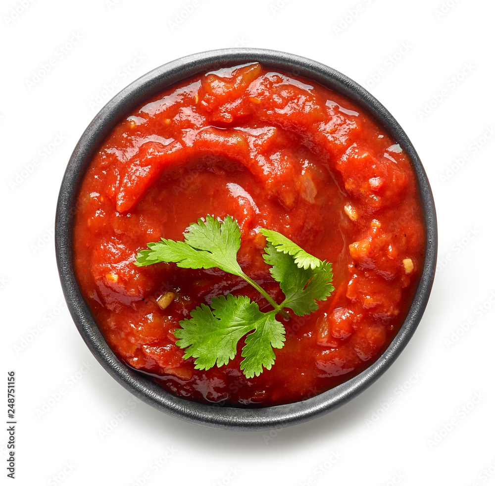 bowl of mexican salsa sauce - obrazy, fototapety, plakaty 