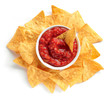 © Mara Zemgaliete - corn chips nachos and salsa sauce