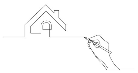 Poster - hand drawing business concept sketch of home